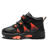 New Kids Hiking Shoes Winter Teenager Outdoor Casual Running Shoes Boys Leather Anti-Slip High Tops Sport Shoes Basket Sneakers