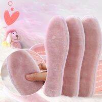 Pink Women Heated Insole Rabbit Fur Thick Premium Shoe Insoles Durable Shoe Thicken Soft Breathable Winter Sport Shoes Insoles Shoes Accessories