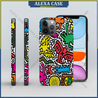 Keith Haring เคสโทรศัพท์สำหรับ iPhone 14 Pro Max / iPhone 13 Pro Max / iPhone 12 Pro Max / iPhone 11 Pro Max / XS Max / iPhone 8 Plus / iPhone 7 plus ฝาครอบเคสป้องกันหนังแกะป้องกันการตก QH55Y6