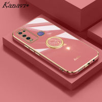 Kanavi เคสโทรศัพท์แฟชั่นสำหรับ VIVO Y50 Y30 Y30i 1935 1938 Y31 2021 Y51 2020หรูหราเคลือบด้วยไฟฟ้าเคสโทรศัพท์ซิลิโคนนิ่มที่ตั้ง TPU แหวนใส่นิ้วกันกระแทก