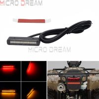 Universal Motorcycle Red Amber Mini Strips DC 12V LED Tail Brake Stop Turn Signals License Plate Light Integrated Car SUV Lamps