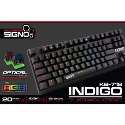 SIGNO KB-718 คีย์บอร์ด เกมมิ่ง TKL Mechanical Keybord Optical