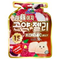 ?? ถุงใหญ่ 15pcs 300g เยลลี่บุก รสลิ้นจี่ กัปตันดอนฟิน Dolphin KONJAC Jelly Extra 50% LYCHEE Flavor