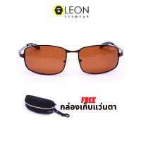 DRH แว่นกันแดด Leon Eyewear เลนส์ Polarized กรอบโลหะ รุ่น SME+8719 สีชา แว่นตาแฟชั่น  แว่นตากันแดด