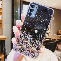 ใหม่2020โทรศัพท์มือถือกรณี OPPO Reno 4 Pro 4G รุ่น OPPO Reno4 Bling Clear สีดำสีเขียวสีชมพู Star Space TPU กับรูแจ็ค P7