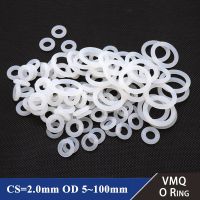 10/50Pcs White Food Grade Silicone Ring Gasket CS 2mm OD 5 ~ 100mm Waterproof Washer Rubber VMQ O Rings Silicone Ring Replacement Parts