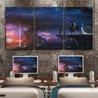 World Of Warcraft เกมฉาก Wall Art โปสเตอร์ผ้าใบ,เหมาะสำหรับตกแต่งบ้าน,ตกแต่งห้องนั่งเล่น,ผู้ที่ชื่นชอบการเล่นเกม,คุณภาพสูง,สีสันสดใส,ชุด3