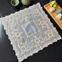 Exquisite Mesh Embroidery Kitchen Restaurant Placemat Balcony Coffee Table Vase Mat Coaster Small Furniture Dust Decorative Pad