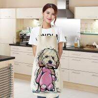 Men Women Dog Printed Cotton Linen Sleeveless Kitchen Home Hogar Aprons Pinafore Home Cleaning Tools 68x55cm/47x38cm Delantal Aprons