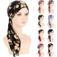 Pre-Tied Women Chemo Inner CapTurban Muslim Hijabs Printed Headscarf Hair Loss Caps Cover Beanies Cancer Femme Hat Headwear Wrap