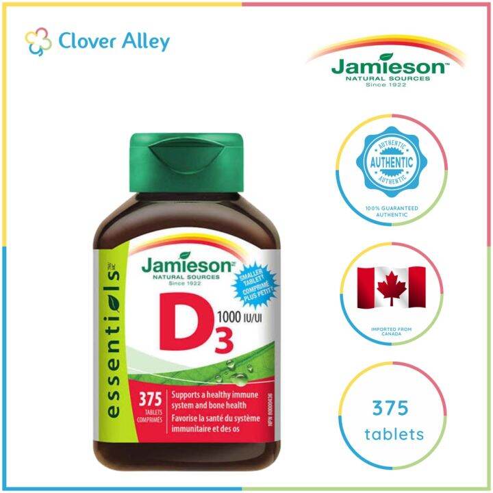Jamieson Vitamin D3, 1000 i.u, 375 tablets Lazada PH
