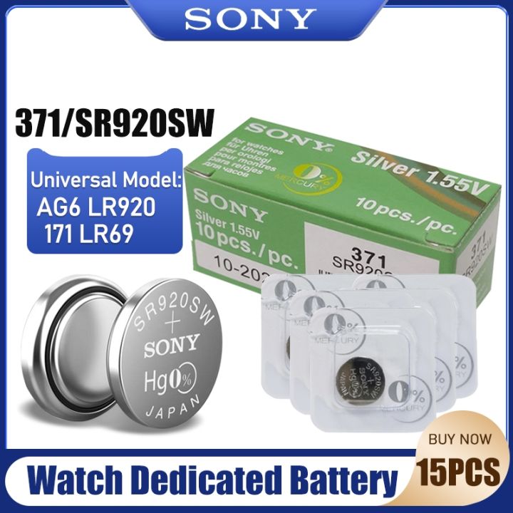 Sony 371 (SR920SW) 1.55V Silver Oxide 0%Hg Mercury Free Watch Battery (4  Batteries) 