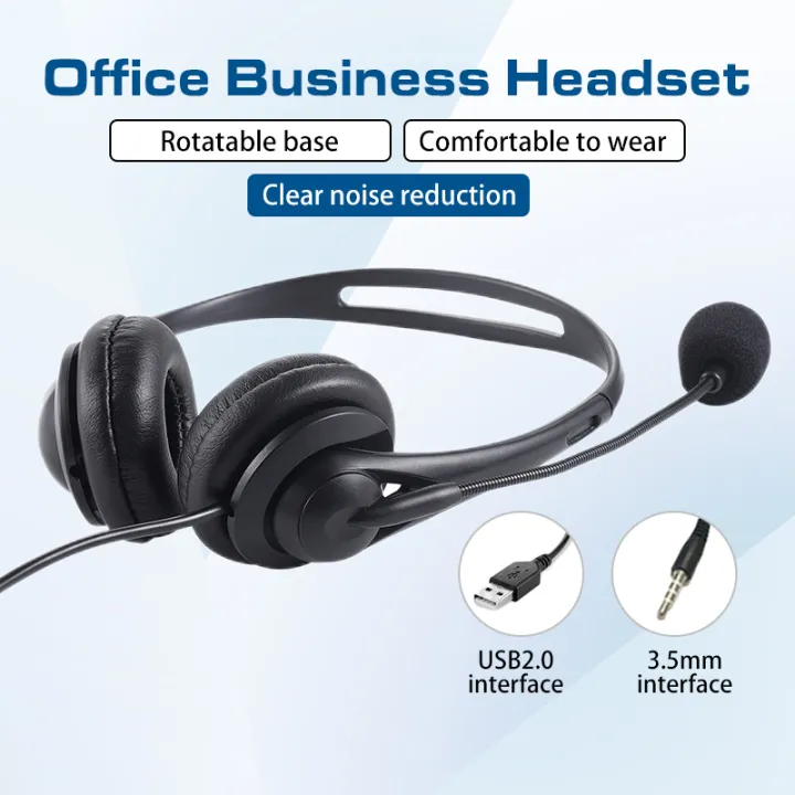 Headset with Microphone for Laptop, USB/3.5mm Wired Telephone Headset