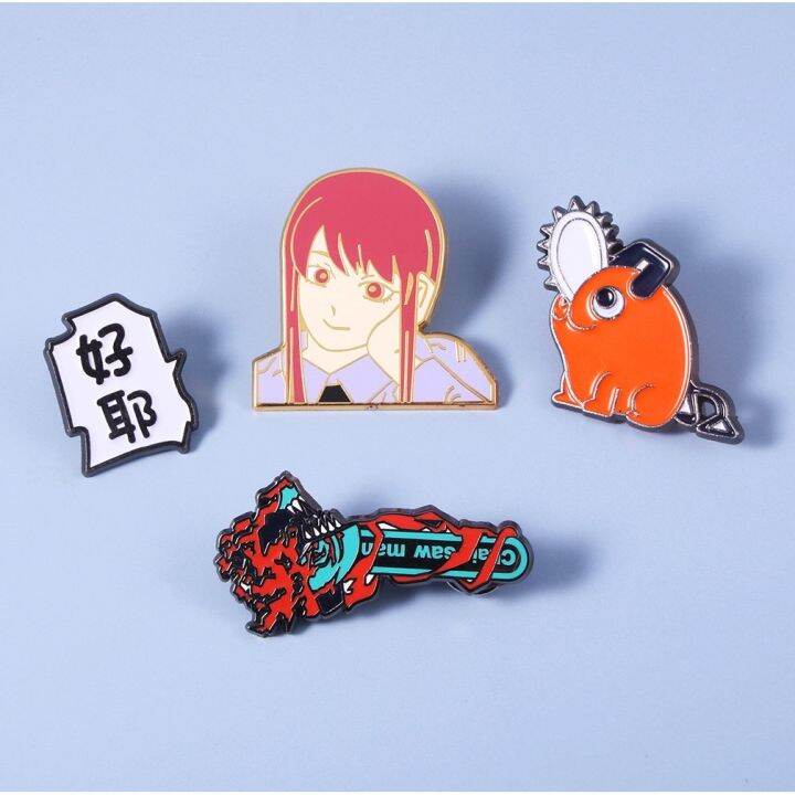 Anime Peripheral Chainsaw Man Pokita Macchima Enamel Brooch Jewelry ...