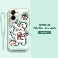 เคสโทรศัพท์สำหรับ OPPO Realme C55 C53 C35 C33 C31 C30 C30S Realme Narzo 50i นายก50A กระต่ายน่ารักการ์ตูนปาชาแบบสุนัขฝาครอบด้านหลังกันกระแทกป้องกันรอยขีดข่วนเคสป้องกันการตกส่งสายคล้อง