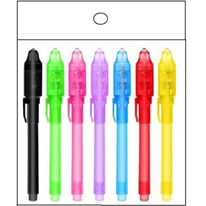 bokali-ดินสอเมจิกปากกาเจลล่องหนปากกาไฟยูวี7ชิ้นสำหรับปากกาเรืองแสงลับสำหรับเด็กการเขียนการเรียนรู้ภาพวาด