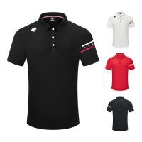 DESCENTE Summer Golf Mens Jersey Sports Quick-Drying Breathable Short-Sleeved T-Shirt Casual Top POLO Shirt Short Axis