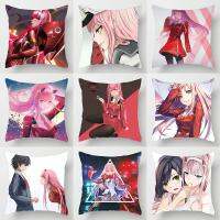 Anime Darling In The FranXX Room Decor Pillow Cover Kawaii Zero Two 02 Girl Pillow Case Home Decor Sofa Cushion Covers Wholesale