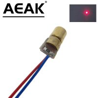 AEAK 5V 650nm 5mW โมดูลเลเซอร์ดอทไดโอดแบบปรับได้หัวทองแดงสายตาสีแดงตัวชี้เลเซอร์ขนาดเล็ก