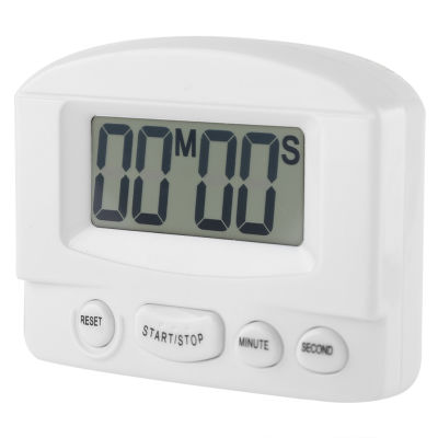 [wondering] นาฬิกาดิจิตอลพกพานาฬิกาจับเวลาถอยหลังจอ LCD ขนาดใหญ่ใช้ในครัว (สีขาว)