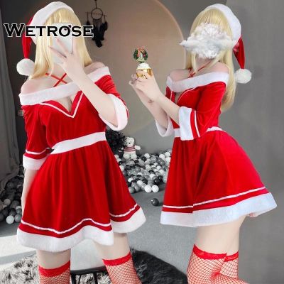 ✢ 【Wetrose】New Sexy Lovely Cute Girl Christmas Santa Claus Cosplay Costume Uniform Clothes 2493
