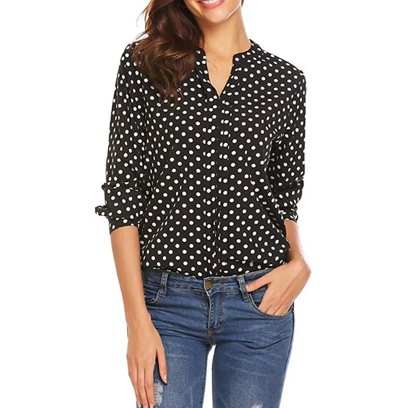 plus size polka dot shirts & tops