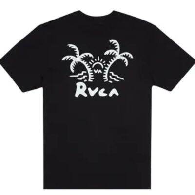 RVCA logo graphic cotton O-neck T-shirt for men