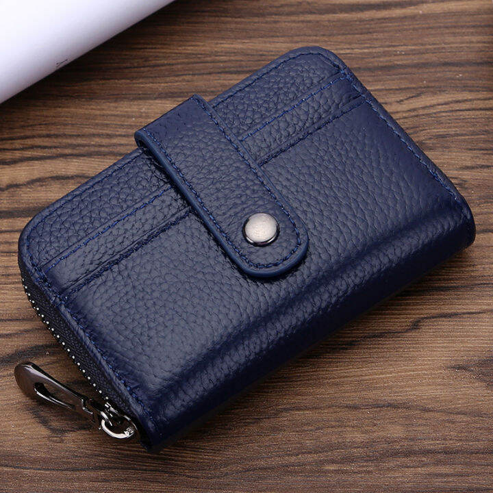 compact-card-holder-womens-card-holder-genuine-leather-credit-card-wallet-zipper-card-holder-mini-wallet-for-women