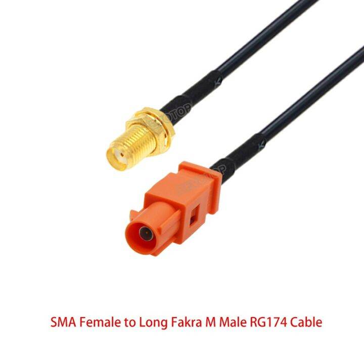 1pcs-rg174-orange-extension-fakra-m-male-plug-to-sma-type-male-female-connector-rf-coaxial-cable-pigtail-jumper-electrical-connectors