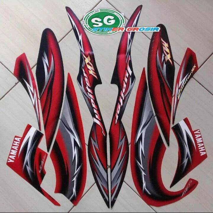 STRIPING STICKER MOTOR STIKER BODY STANDAR JUPITER MX OLD 2006 HITAM
