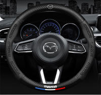 ปลอกพวงมาลัยรถยนต์สำหรับ Mazda 2 3 6,ตัวครอบพวงมาลัยหนังคาร์บอนไฟเบอร์ขนาด38ซม. CX5 CX7 CX30 CX20 CX3 5 8 Atenza AXELA ใหม่