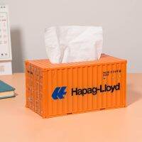 20ft Container Model Retro Design Tissue Box Creative Plastic Napkin Box Organizer Paper Towel Storage Case Desktop Decor Toys