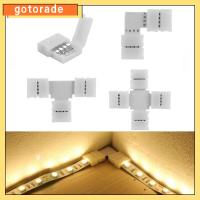 GOTORADE 1/5/10PCS ใหม่ สำหรับ 3528 5050 ไร้บัดกรี มุม ขั้วต่อ LED Strip 4Pin 10mm PCB