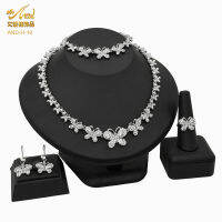 Butterfly African Jewelry Dubai Nigerian Jewellery Set Crystal 24k Gold Plated Wedding Necklac Bracelet Earring Set Xoxo Design