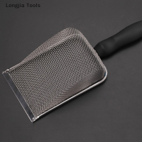 Longjia Tools อุปกรณ์ทำความสะอาดสัตว์เลี้ยงพลั่วอุจจาระทำจากสแตนเลสพลั่วตักอุจจาระแมวพลั่วตักทรายสัตว์เลื้อยคลานพลั่วตาข่ายหน้าจออุจจาระ