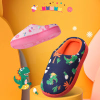 Non-slip Children Home Slippers Baby Warm Cotton Indoor Shoes 2021 Winter Dinosaur Kids Slippers For Boys Girls Flip Flops Soft