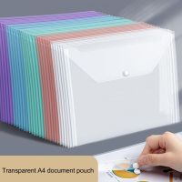 5PC A4 Pieces/Set File Bag Transparent Document Closure FolderFiling Products Button Folder Bag Office School Supplies