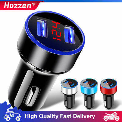 Hozzen Dual USB ที่ชาร์จแบตในรถอะแดปเตอร์จอแสดงผลแอลอีดี5V 3.1A Fast Charging Auto USB Universal รถที่ชาร์จแบตเตอรี่โทรศัพท์สำหรับสมาร์ทโฟน