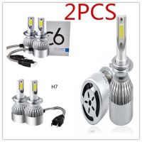 ++โปร 2 Pcs Car Front Led Light Auto Waterproof IP67 C6 LED H7 Headlight Bulb ขายหลอดไฟรถยนต์ ไฟหน้า Led ขั้ว h7 Cob 36W c6 แส ถูกมาก ไฟหน้ารถยนต์ ไฟหน้ารถ อะไหล่แต่งรถ หลอดไฟรถ