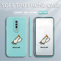 เคส OPPO Reno 10x zoom Cartoon Duck Soft TPU ซิลิโคนกรอบสี่เหลี่ยม ฝาหลังเรืองแสง