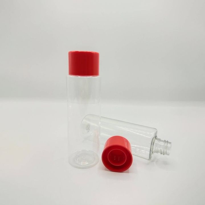 ขวดพลาสติกฝาสีสวย-bio-pet-ขวดเปล่าทรงกลม-ฝา-ขนาด-100-150-ml-by-bleaf