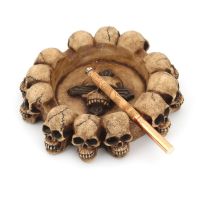 เรซิ่น Skull Ashtra Human Skull โครงกระดูก Ashtray Ash ถาดน่ากลัวฮาโลวีนตกแต่งสำหรับ Home Office อุปกรณ์สูบ