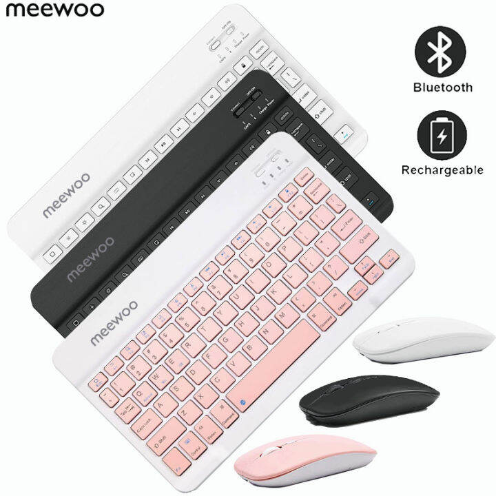 Meewoo Wireless Keyboard and Mouse Set Universal Bluetooth Keyboard