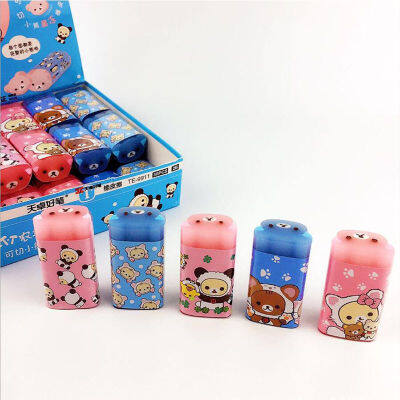 30 pcslot Cartoon Bear Sliced Eraser Cute Writing Drawing Rubber Pencil Erasers Stationery For Kids Gifts school suppies