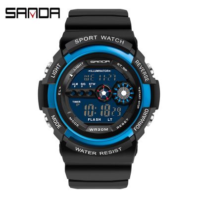 【hot seller】 Three of personality new men electronic watch fashion sports watches multifunctional waterproof male