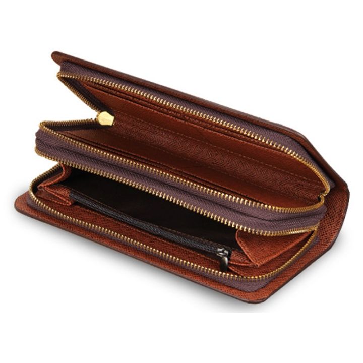 layor-wallet-กระเป๋าสตางค์ผู้ชายมีซิปคู่-กระเป๋าใส่โทรศัพท์มีกระเป๋าหนัง39-s-สไตล์-baellerry-ธุรกิจกระเป๋าสตางค์แบบบางยาวกระเป๋าใส่โทรศัพท์ความจุเยอะ