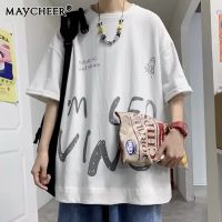 MAYCHEER   เสื้อยืดฤดูร้อนแขนคอกลมผู้ชาย