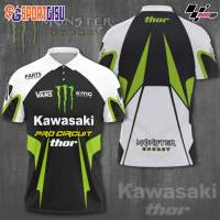 (ALL IN STOCK XZX)   Kawasaki Racing Team Polo Shirt 3D All Over Print US Size XS-6XL  02  (Free customized name logo for private chat, styles can be changed with zippers or buttons)