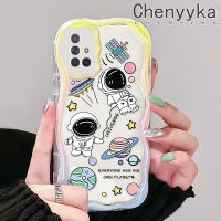 Chenyyka เคสปลอกสำหรับ Samsung กาแลคซี A72 4G A72 5G ลายเรืออวกาศจักรวาล A71เนื้อครีมขอบคลื่นนุ่มเคสมือถือกันกระแทกแบบใสสร้างสรรค์เคสโปร่งใสลายกล้องถ่ายรูปซิลิกาเจลฝาครอบป้องกัน