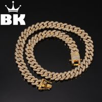 《 DTOU Fashion 》 BLING KING 12Mm 2แถว Cuban Chain สร้อยคอสำหรับผู้ชาย Alloy Link Rhinestones Iced Out สีชมพูแฟชั่น Hiphop เครื่องประดับของขวัญเพื่อน